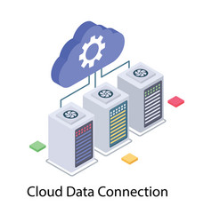 Cloud Data Connection Isometric Icon