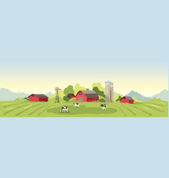 Abstract Rural Landscape With Farm House