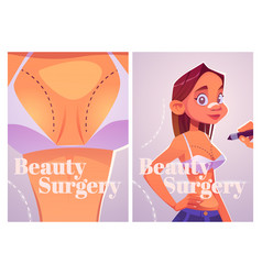 Beauty Surgery Cartoon Poster Plastic Liposuction