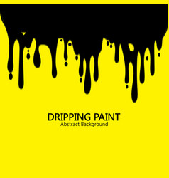 Black Ink Dripping Paint Spill Leaking On Yellow