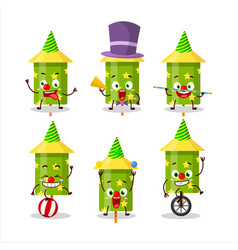 Cartoon Green Firecracker With Various Circus Show