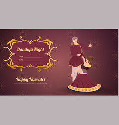 Couple Dandiya Night Banner Happy Navratri