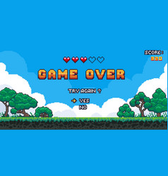 Game Over Background Retro Pixel 8 Bit Video