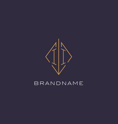 Initial Letter Ii Logo Monogram With Diamond