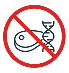 Prohibited Artificial Meat Line Icon No Hormone