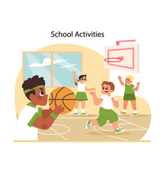 School Activities Concept Flat