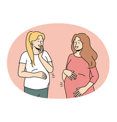 Smiling Pregnant Women With Big Bellies