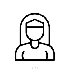 Hero Icon Line Art Style Design Isolated