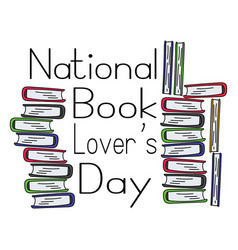 National Book Lovers Day Books In Doodle Style