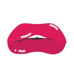 Pop Art Mouth And Lips Red Puffy Lips Flat Icon