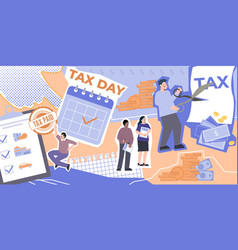 Tax Day Flat Collage