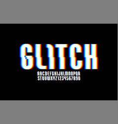 Alphabet Of Distorted Glitch Effect