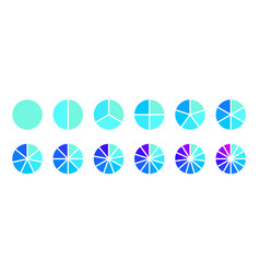 Circle Segments Collection Pie Diagrams Set