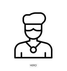 Hero Icon Line Art Style Design Isolated On White