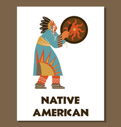 Poster With Native American Tribal Shaman