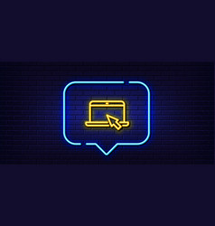 Laptop Computer Icon Notebook Sign Neon Light