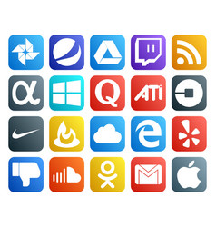 20 Social Media Icon Pack Including Yelp Icloud