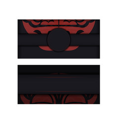 Black Banner With Maori Ornaments And Place