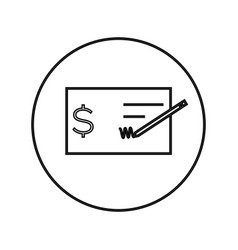 Checkbook With Pen Line Icon Outline Sign