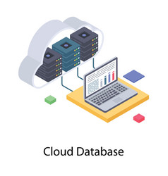 Icon Of Cloud Database Isometric