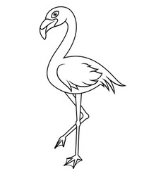 Cute Flamingo Cartoon On White Bac