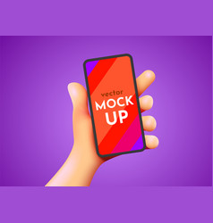 Cute Hand Holding Mobile Smart Phone Modern Mockup