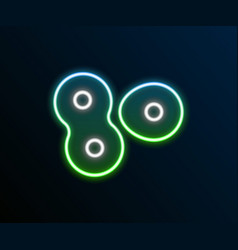 Glowing Neon Line Cell Division Process Icon