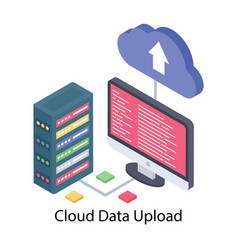 Icon Of Cloud Data Upload In Isometric Design