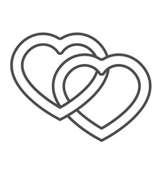 Two Intertwined Hearts Thin Line Icon Dating