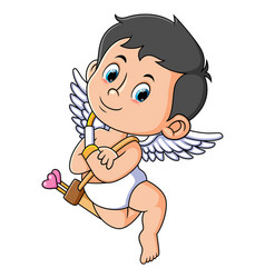 Cute Cupid Boy Is Posing With The Love Arrow