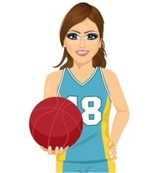 Female Basketball Player Holding Ball