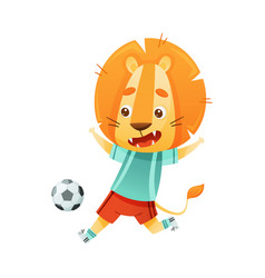 Lion Wild African Animal Playing Soccer Cute