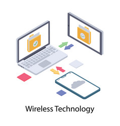 Cloud Data Transfer Isometric Icon