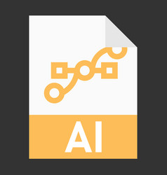 Modern Flat Design Of Ai File Icon For Web