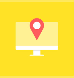 Geodesy Icon With Location Point On The Monitor