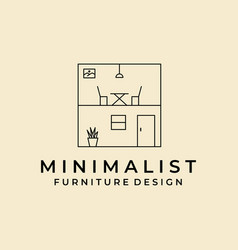 House Minimalist Logo Line Template Design Simple