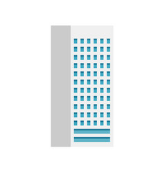 Modern City Building Isolated Flat Cartoon