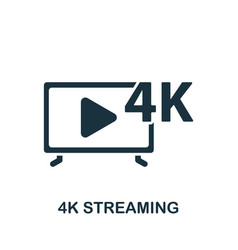 4k Streaming Icon Monochrome Simple Streaming