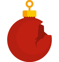 Broken Fir Tree Ball Icon Flat Isolated