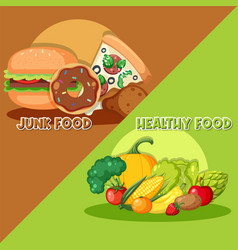 Comparison Of Healthy Food Vs Unhealthy Junk