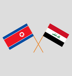 Crossed Flags Of Iraq And North Korea