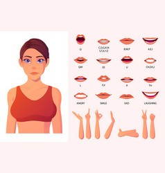 Fitness Woman In Yoga Outfit Character Lip-sync