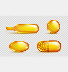 3d Isolated Oil Vitamin Pill Fish Capsule Icon