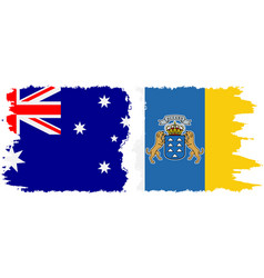 Canary Islands And Australia Grunge Flags