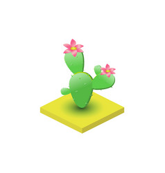 Desert Cactus With Flower Landscape Icon