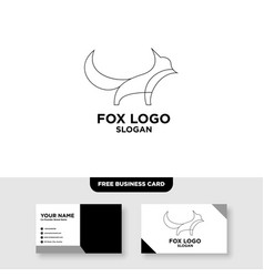 Fox Logo Template Free Business Card Mockup