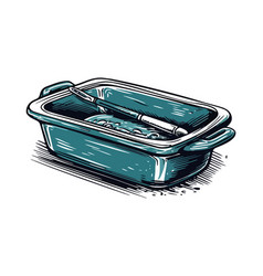 Kitchen Plastic Bowl Sketch Style