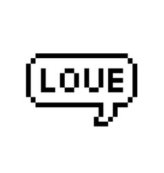 Love Pixel Text Bubble Pixel Art Speech Bubble