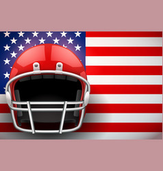 American Football Helmet And Us Flag