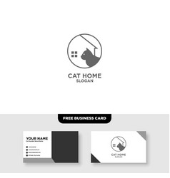 Cat Logo Template Free Business Card Mockup